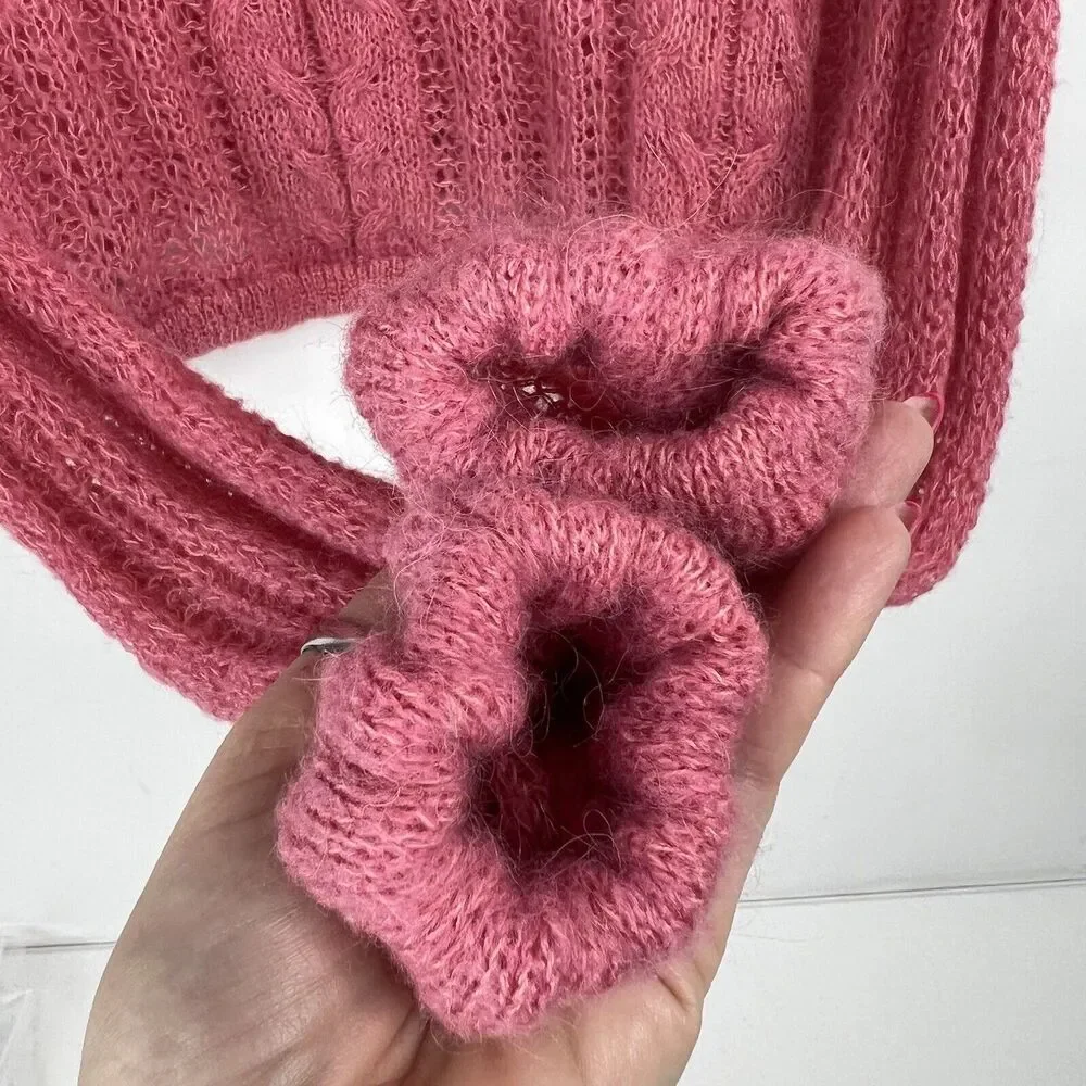 Free‎ People Sz S Sweater Angel Soft Wool Blend Lightweight Knit Bubble Gum Pink